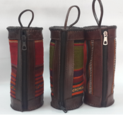 Lapicero de cuero con textil